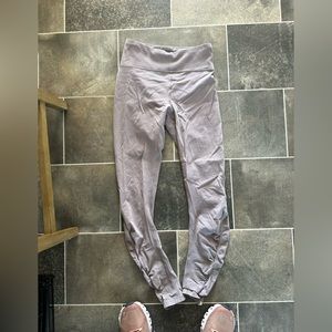 Lululemon light purple ruched full length yoga leggings